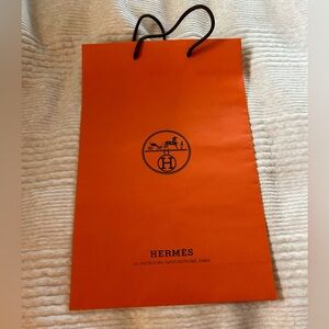 Tall Hermes Shopping Bag with Ribbon